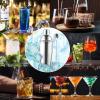 image24oz Cocktail Shaker Bar Set Martini Shaker with BuiltIn Strainer Measuring Jigger Mixing Spoon Professional Stainless Steel Large Bartender Drink Shaker Margarita alcohol MixerRose GoldSilver