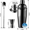 image24oz Cocktail Shaker Bar Set Martini Shaker with BuiltIn Strainer Measuring Jigger Mixing Spoon Professional Stainless Steel Large Bartender Drink Shaker Margarita alcohol MixerRose GoldBlack