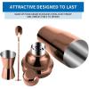 image24oz Cocktail Shaker Bar Set Martini Shaker with BuiltIn Strainer Measuring Jigger Mixing Spoon Professional Stainless Steel Large Bartender Drink Shaker Margarita alcohol MixerRose GoldRose Gold