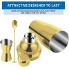 image24oz Cocktail Shaker Bar Set Martini Shaker with BuiltIn Strainer Measuring Jigger Mixing Spoon Professional Stainless Steel Large Bartender Drink Shaker Margarita alcohol MixerRose GoldGold