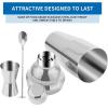 image24oz Cocktail Shaker Bar Set Martini Shaker with BuiltIn Strainer Measuring Jigger Mixing Spoon Professional Stainless Steel Large Bartender Drink Shaker Margarita alcohol MixerRose GoldSilver
