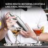 image24oz Cocktail Shaker Bar Set Martini Shaker with BuiltIn Strainer Measuring Jigger Mixing Spoon Professional Stainless Steel Large Bartender Drink Shaker Margarita alcohol MixerRose GoldSilver