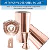 imageBoston Cocktail Shaker Bar Set Weighted Boston Shaker Tins Bartender Kit with 18oz ampamp 28oz Mixed Drink Shaker Hawthorne Strainer Double Measuring Jigger  Rose GoldRose Gold
