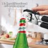 imageCan Opener Manual Handheld Strong Heavy Duty Stainless Steel Can Opener Comfortable Handle Sharp Blade Smooth Edge Can Openers with Multifunctional Bottle OpenerBlack