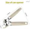 imageCan Opener Manual Handheld Strong Heavy Duty Stainless Steel Can Opener Comfortable Handle Sharp Blade Smooth Edge Can Openers with Multifunctional Bottle OpenerBeige