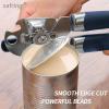 imageCan Opener Manual Handheld Strong Heavy Duty Stainless Steel Can Opener Comfortable Handle Sharp Blade Smooth Edge Can Openers with Multifunctional Bottle OpenerBlue