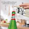 imageCan Opener Manual Handheld Strong Heavy Duty Stainless Steel Can Opener Comfortable Handle Sharp Blade Smooth Edge Can Openers with Multifunctional Bottle OpenerBeige