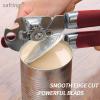 imageCan Opener Manual Handheld Strong Heavy Duty Stainless Steel Can Opener Comfortable Handle Sharp Blade Smooth Edge Can Openers with Multifunctional Bottle OpenerRed