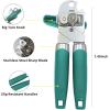 imageCan Opener Manual Handheld Strong Heavy Duty Stainless Steel Can Opener Comfortable Handle Sharp Blade Smooth Edge Can Openers with Multifunctional Bottle OpenerAqua Sky
