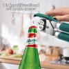 imageCan Opener Manual Handheld Strong Heavy Duty Stainless Steel Can Opener Comfortable Handle Sharp Blade Smooth Edge Can Openers with Multifunctional Bottle OpenerAqua Sky