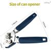 imageCan Opener Manual Handheld Strong Heavy Duty Stainless Steel Can Opener Comfortable Handle Sharp Blade Smooth Edge Can Openers with Multifunctional Bottle OpenerBlue