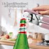 imageCan Opener Manual Handheld Strong Heavy Duty Stainless Steel Can Opener Comfortable Handle Sharp Blade Smooth Edge Can Openers with Multifunctional Bottle OpenerPink