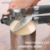 imageCan Opener Manual Handheld Strong Heavy Duty Stainless Steel Can Opener Comfortable Handle Sharp Blade Smooth Edge Can Openers with Multifunctional Bottle OpenerGray