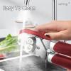 imageCan Opener Manual Handheld Strong Heavy Duty Stainless Steel Can Opener Comfortable Handle Sharp Blade Smooth Edge Can Openers with Multifunctional Bottle OpenerRed