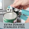 imageCan Opener Manual Heavy Duty Handheld Strong Can Opener with Soft Touch Handle Sharp Blade Smooth Edge Can Openers with Multifunctional Bottle Opener BlackAqua Sky