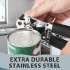 imageCan Opener Manual Heavy Duty Handheld Strong Can Opener with Soft Touch Handle Sharp Blade Smooth Edge Can Openers with Multifunctional Bottle Opener BlackBlack