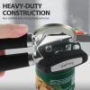 imageCan Opener Manual Heavy Duty Handheld Strong Can Opener with Soft Touch Handle Sharp Blade Smooth Edge Can Openers with Multifunctional Bottle Opener BlackBlack