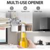 imageCan Opener Manual Heavy Duty Handheld Strong Can Opener with Soft Touch Handle Sharp Blade Smooth Edge Can Openers with Multifunctional Bottle Opener BlackBeige