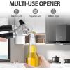 imageCan Opener Manual Heavy Duty Handheld Strong Can Opener with Soft Touch Handle Sharp Blade Smooth Edge Can Openers with Multifunctional Bottle Opener BlackBlack
