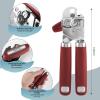 imageCan Opener Manual Heavy Duty Handheld Strong Can Opener with Soft Touch Handle Sharp Blade Smooth Edge Can Openers with Multifunctional Bottle Opener BlackRed