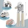 imageCan Opener Manual Heavy Duty Handheld Strong Can Opener with Soft Touch Handle Sharp Blade Smooth Edge Can Openers with Multifunctional Bottle Opener BlackBeige