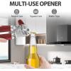 imageCan Opener Manual Heavy Duty Handheld Strong Can Opener with Soft Touch Handle Sharp Blade Smooth Edge Can Openers with Multifunctional Bottle Opener BlackRed
