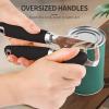 imageCan Opener Manual Heavy Duty Stainless Steel Smooth Edge Can Openers With Soft Touch Handle Oversized Handheld Easy Turn Knob MultiFunction Bottle Opener BlackBlack