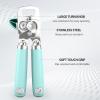 imageCan Opener Manual Heavy Duty Stainless Steel Smooth Edge Can Openers With Soft Touch Handle Oversized Handheld Easy Turn Knob MultiFunction Bottle Opener BlackAqua Sky