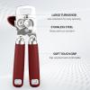imageCan Opener Manual Heavy Duty Stainless Steel Smooth Edge Can Openers With Soft Touch Handle Oversized Handheld Easy Turn Knob MultiFunction Bottle Opener BlackRed