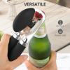 imageCan Opener Manual Heavy Duty Stainless Steel Smooth Edge Can Openers With Soft Touch Handle Oversized Handheld Easy Turn Knob MultiFunction Bottle Opener BlackBlack