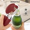 imageCan Opener Manual Heavy Duty Stainless Steel Smooth Edge Can Openers With Soft Touch Handle Oversized Handheld Easy Turn Knob MultiFunction Bottle Opener BlackRed