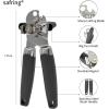 imageCan Opener Manual with Magnet Stainless Steel Handheld Heavy Duty Can Opener Sharp Blade Smooth Edge Comfortable Handle Can Openers with Multifunctional Bottle OpenerGray