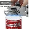 imageCan Opener Manual with Magnet Stainless Steel Handheld Heavy Duty Can Opener Sharp Blade Smooth Edge Comfortable Handle Can Openers with Multifunctional Bottle OpenerGray