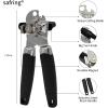 imageCan Opener Manual with Magnet Stainless Steel Handheld Heavy Duty Can Opener Sharp Blade Smooth Edge Comfortable Handle Can Openers with Multifunctional Bottle OpenerBlack