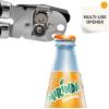 imageCan Opener Manual with Magnet Stainless Steel Handheld Heavy Duty Can Opener Sharp Blade Smooth Edge Comfortable Handle Can Openers with Multifunctional Bottle OpenerBlack