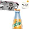 imageCan Opener Manual with Magnet Stainless Steel Handheld Heavy Duty Can Opener Sharp Blade Smooth Edge Comfortable Handle Can Openers with Multifunctional Bottle OpenerPink