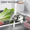 imageCan Opener Manual with Magnet Stainless Steel Handheld Heavy Duty Can Opener Sharp Blade Smooth Edge Comfortable Handle Can Openers with Multifunctional Bottle OpenerPink