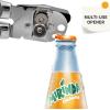imageCan Opener Manual with Magnet Stainless Steel Handheld Heavy Duty Can Opener Sharp Blade Smooth Edge Comfortable Handle Can Openers with Multifunctional Bottle OpenerGray