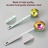 imageStainless steel coffee scoop 2piece set 1 tbsp 2 tbsp durable Tablespoon ergonomic measuring spoon Suitable for small and large jarsshorthandled spoon coloredLong