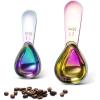 imageStainless steel coffee scoop 2piece set 1 tbsp 2 tbsp durable Tablespoon ergonomic measuring spoon Suitable for small and large jarsshorthandled spoon coloredShort