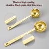 imagePremium Coffee Scoop Set Set of 2 Metal Stainless Steel Long Handle Coffee Scoop Measuring Coffee Spoons Contains 1 Tablespoon 15 ml and 2 Tablespoons 30 ml SpoonSilverGold