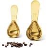 imagePremium Coffee Scoop Set Set of 2 Metal Stainless Steel Long Handle Coffee Scoop Measuring Coffee Spoons Contains 1 Tablespoon 15 ml and 2 Tablespoons 30 ml SpoonBlackGold