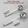 imagePremium Coffee Scoop Set Set of 2 Metal Stainless Steel Long Handle Coffee Scoop Measuring Coffee Spoons Contains 1 Tablespoon 15 ml and 2 Tablespoons 30 ml SpoonBlackGray Silver