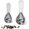 imagePremium Coffee Scoop Set Set of 2 Metal Stainless Steel Long Handle Coffee Scoop Measuring Coffee Spoons Contains 1 Tablespoon 15 ml and 2 Tablespoons 30 ml SpoonBlackGray Silver