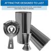 imageBoston Cocktail Shaker Bar Set Weighted Boston Shaker Tins Bartender Kit with 18oz ampamp 28oz Mixed Drink Shaker Hawthorne Strainer Double Measuring Jigger  BlackBlack