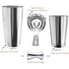 imageBoston Cocktail Shaker Bar Set Weighted Boston Shaker Tins Bartender Kit with 18oz ampamp 28oz Mixed Drink Shaker Hawthorne Strainer Double Measuring Jigger  BlackSilver