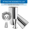 imageBoston Cocktail Shaker Bar Set Weighted Boston Shaker Tins Bartender Kit with 18oz ampamp 28oz Mixed Drink Shaker Hawthorne Strainer Double Measuring Jigger  BlackSilver