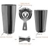 imageBoston Cocktail Shaker Bar Set Weighted Boston Shaker Tins Bartender Kit with 18oz ampamp 28oz Mixed Drink Shaker Hawthorne Strainer Double Measuring Jigger  BlackBlack