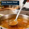 imageStainless Steel Soup Ladle and Spaghetti Spoon Set Heat Resistant Rubber Handle Dishwasher Safe Kitchen Utensils for Cooking Stirring Serving Pasta Soup ampamp SauceBlack  Stainless Steel