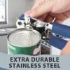imageCan Opener Manual Heavy Duty Handheld Strong Can Opener with Soft Touch Handle Sharp Blade Smooth Edge Can Openers with Multifunctional Bottle Opener BlueBlue